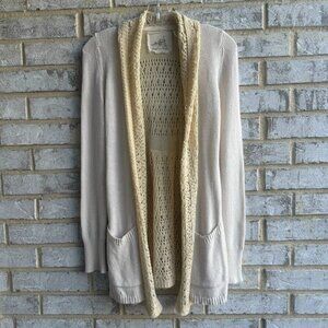 Angel of the North Long Sleeve Crochet/Tight Knit Open Front Cardigan Size XS
